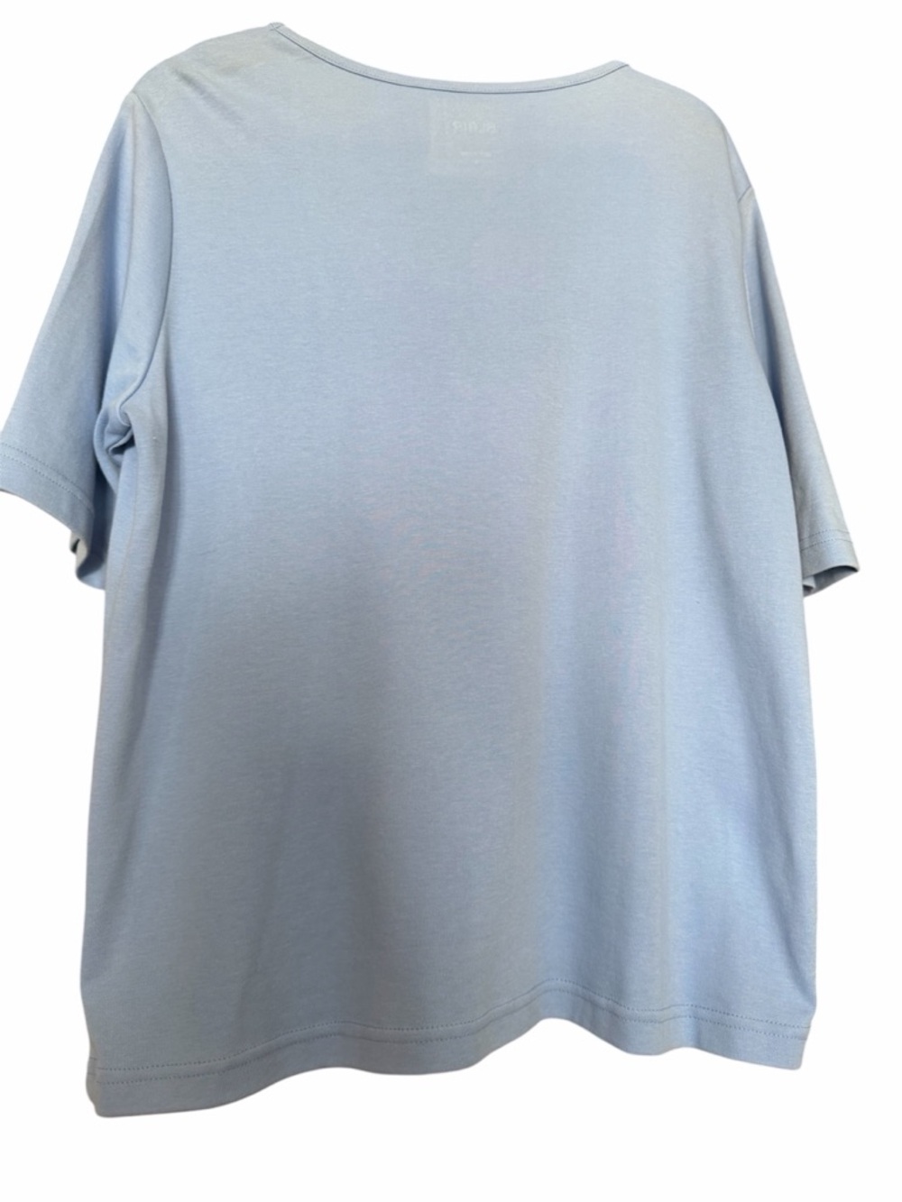 Blair Light Blue Square Neck Short Sleeve Tee - Picture 2 of 5